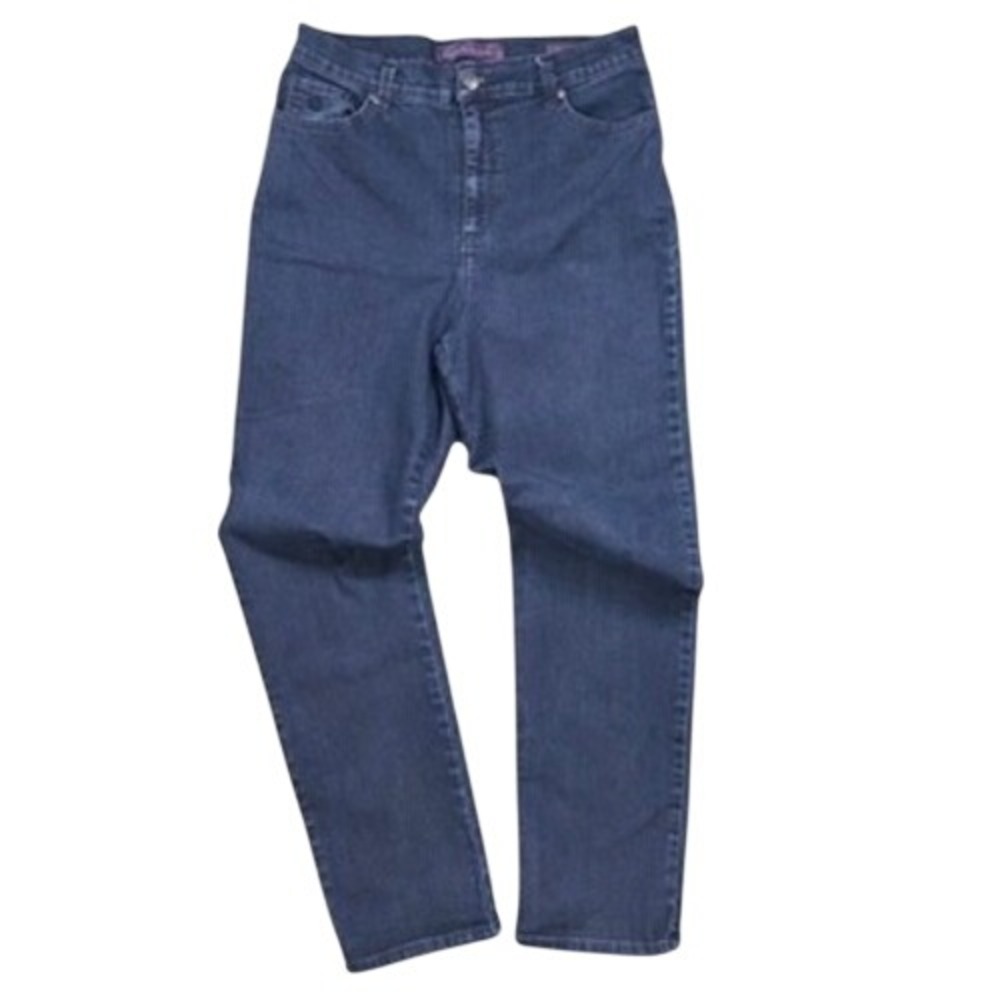 Gloria Vanderbilt Amanda Jeans Womens 10 Blue Dark Wash High Rise Straight Leg